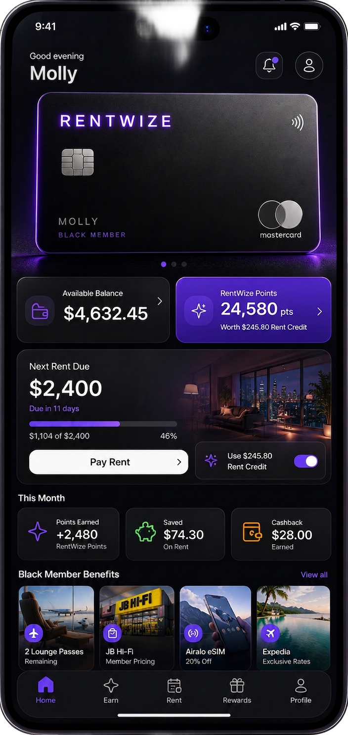 RentWize app dashboard